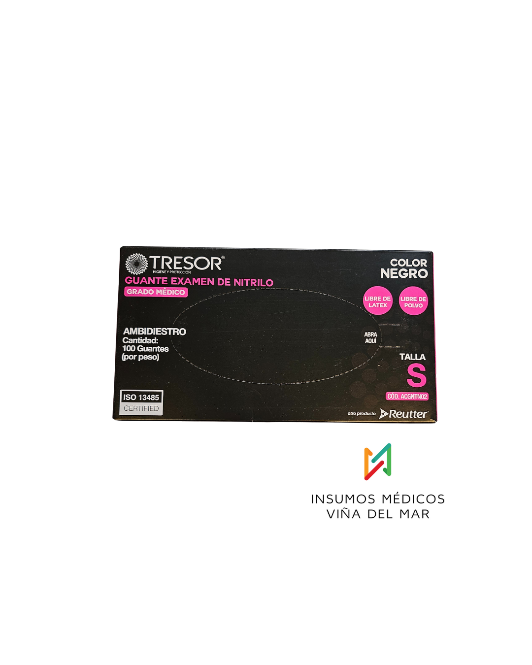 GUANTES NEGROS NITRILO  CAJA S