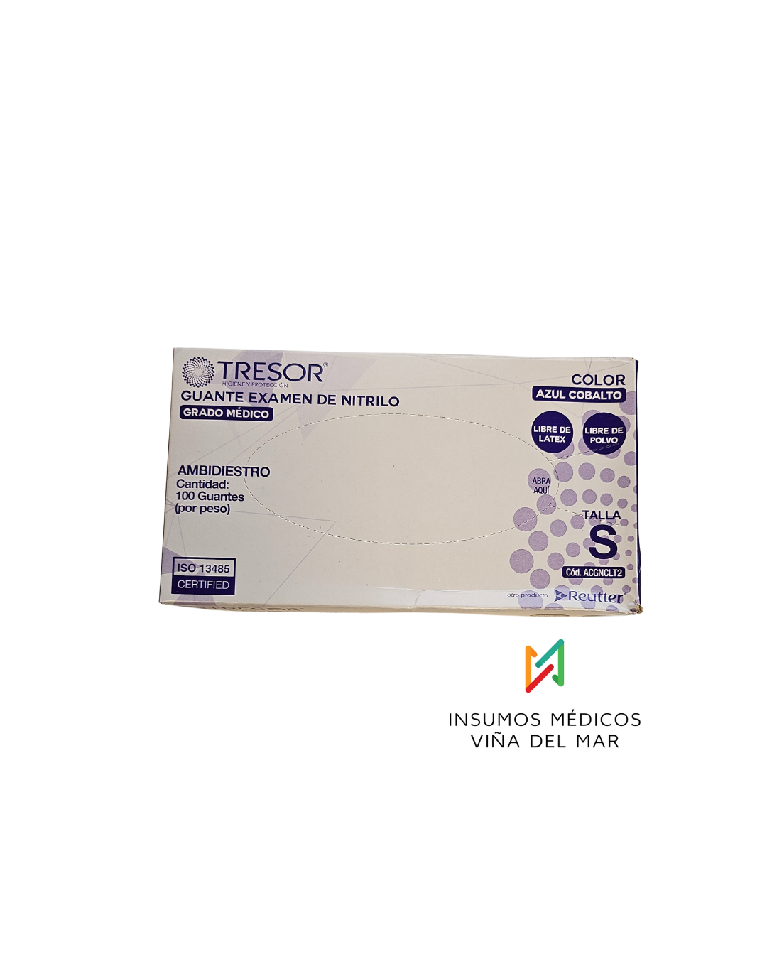 GUANTES NITRILO AZUL COBALTO CAJA S