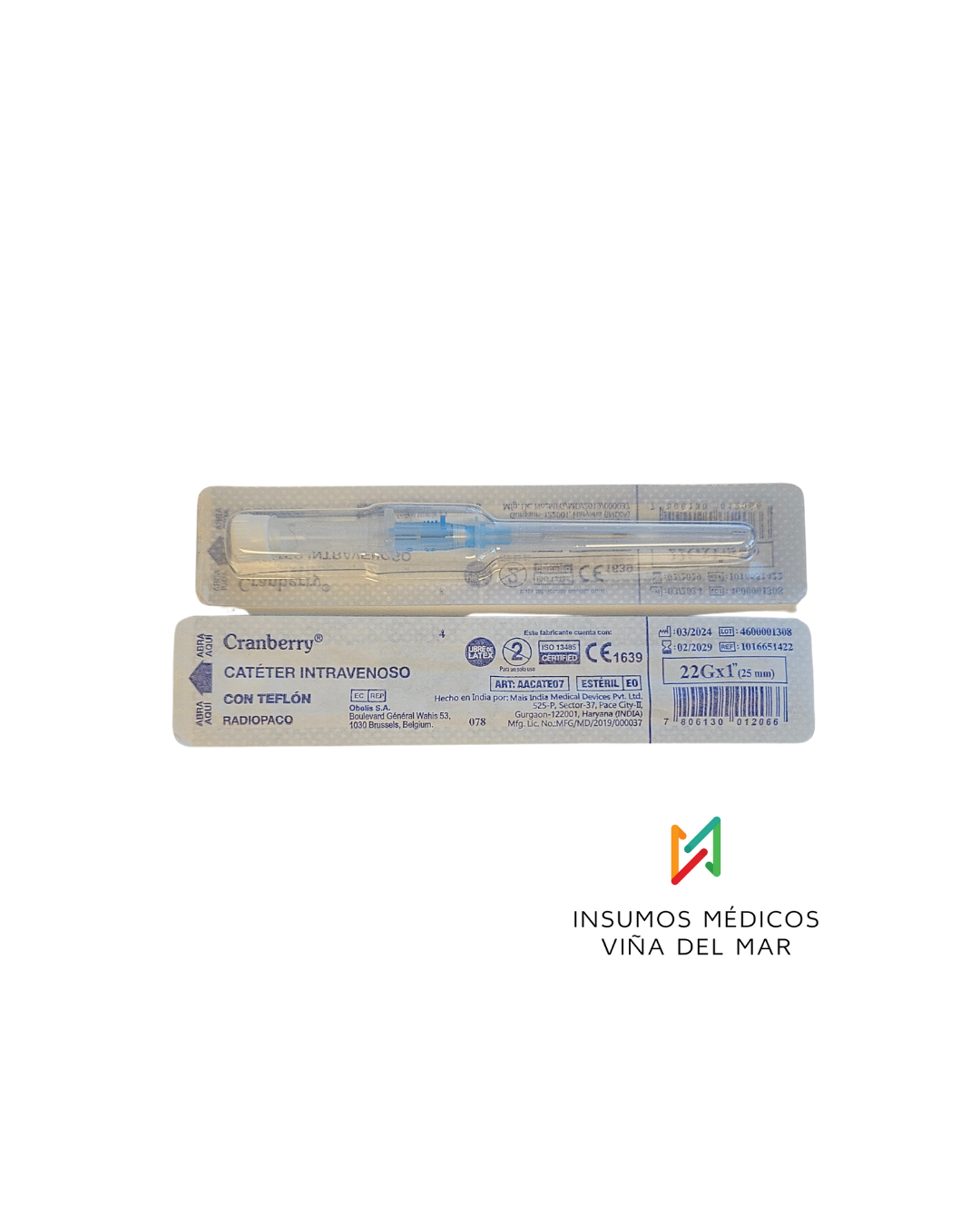 CATÉTER INTRAVENOSO CON TEFLÓN 22 G