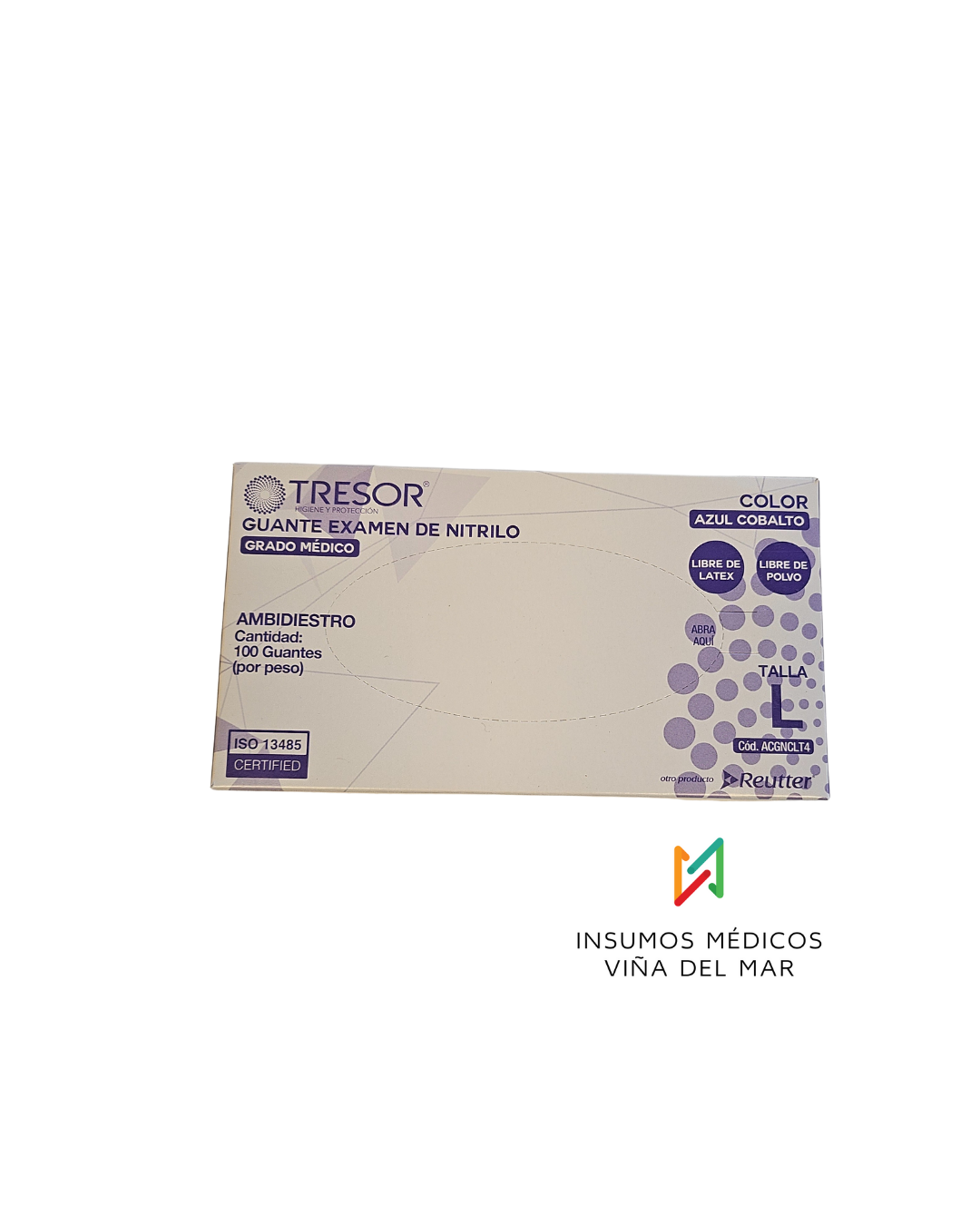 GUANTES NITRILO AZUL COBALTO CAJA L